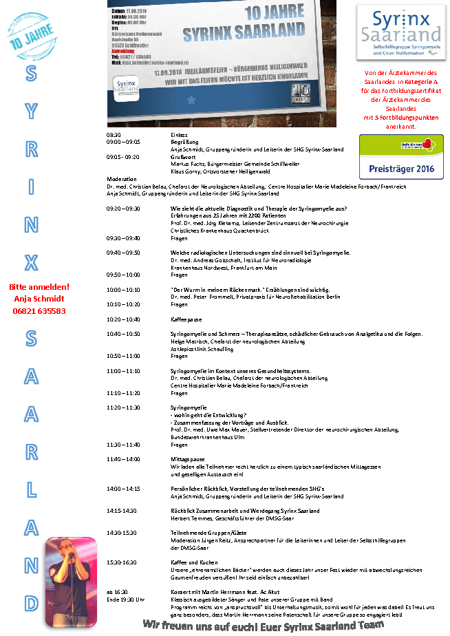 10 Jahre Syrinx Saarland Jubiläumsplakat